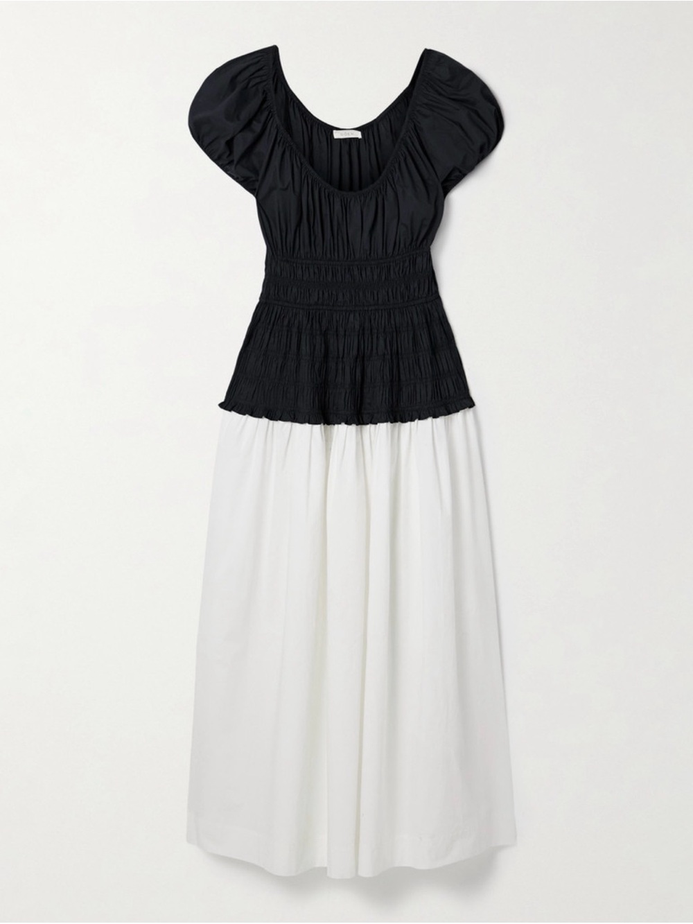 NWT DÔEN Enya Dress Black and Salt Organic Cotton Midi XL
